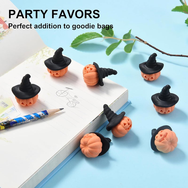 DOMG Halloween Pumpkin Erasers for Kids Bulk, 20Pcs 3D Mini Pumpkin Pencil Erasers Bulk for Classroom Prizes Party Favors Goody Bag Filler Gifts - Image 5